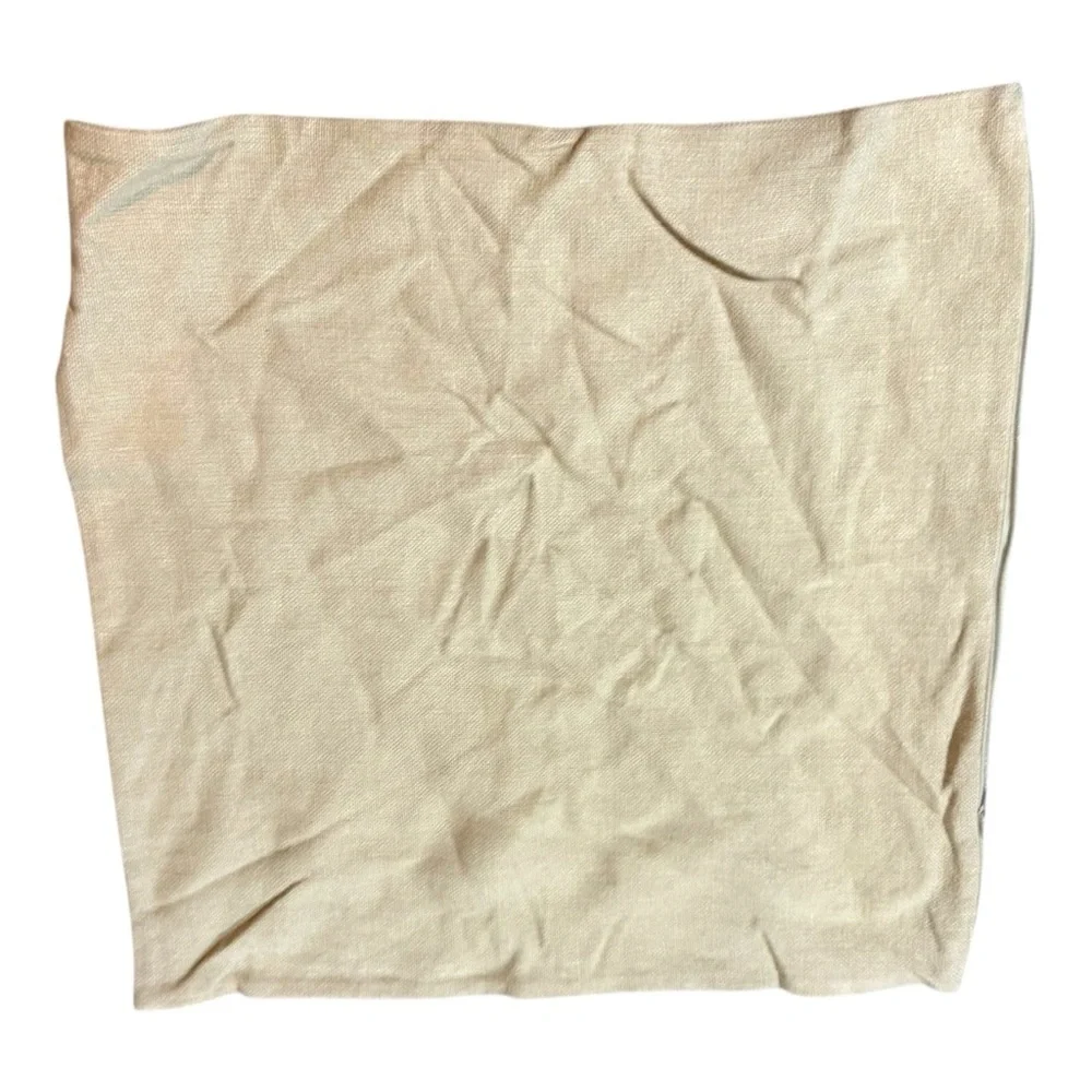 Quince 100% Linen European Pillow Sham Decor 20x20 Beige Flax Natural